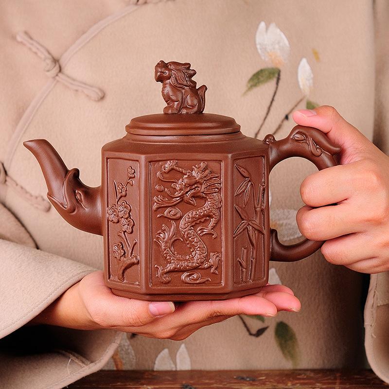 Zisha pot large capacity brewing teapot handmade teapot single pot ceramic household kung fu tea set teacup set