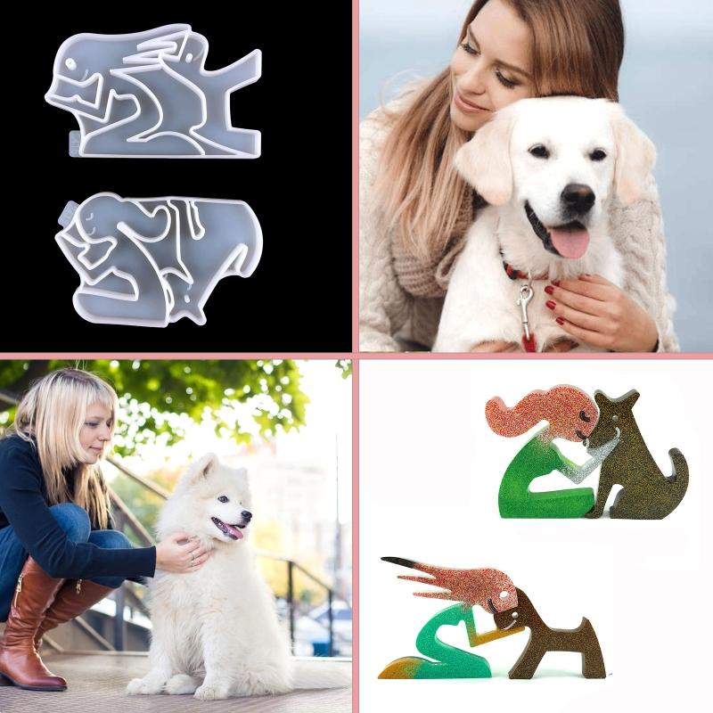 Dog Keychain Mold Silicone Keychain Mold Pendant Clay Mold with Hole for DIY Keychain Home Car Handbag Backpack Decor