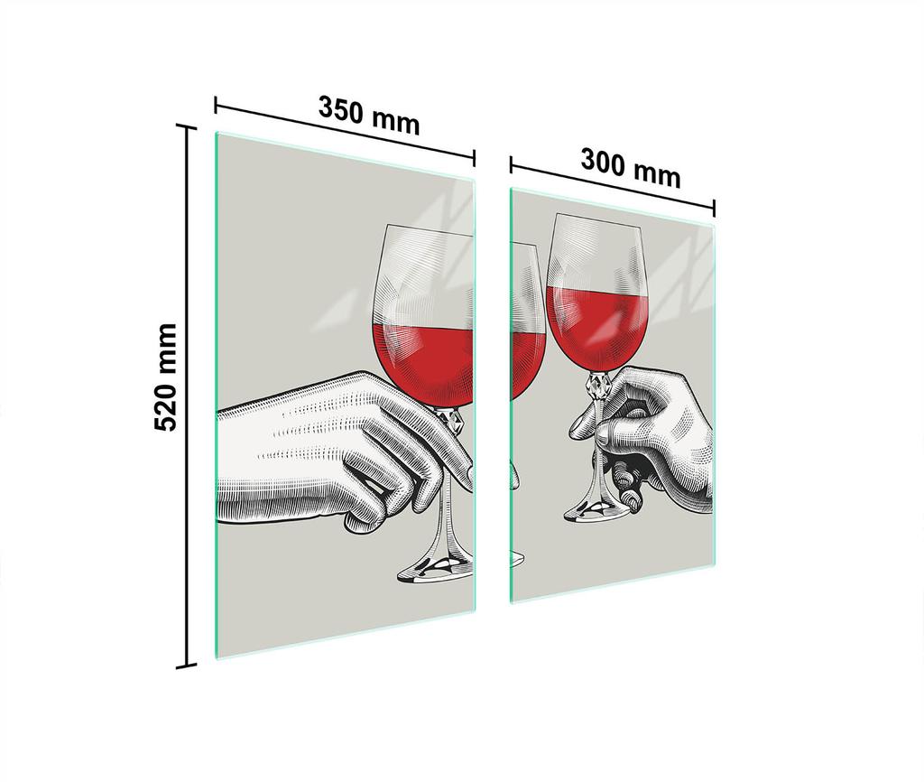 SZKLANA PŁYTA OCHRONNA DO KUCHNI 65x52 WINO