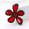Enamel Rhinestone Brooch Alloy Floral Clothing Pin Exquisite Flower Brooches  Jewelry Gift