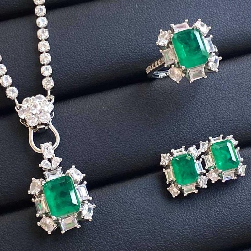 Sace Gems Classic Copper Alloy Zircon Ring Earrings Pendant Necklace Jewelry Sets Wedding Party Gifts