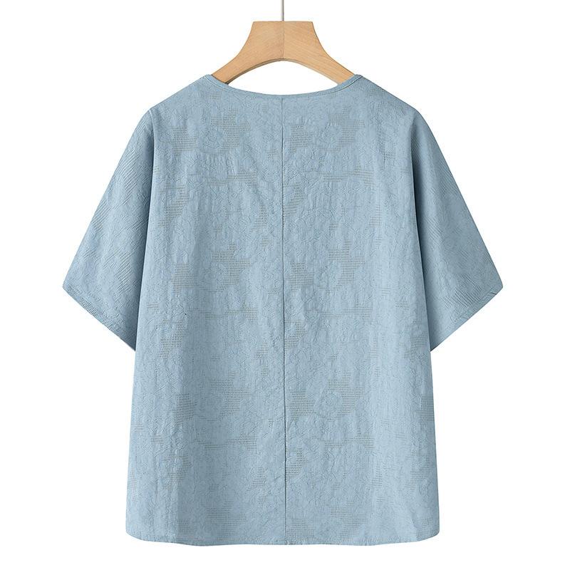 Middle-aged and Elderly Spring and Summer Clothing Casual Thin Short-sleeved + Seven Trousers Two Piece Suit