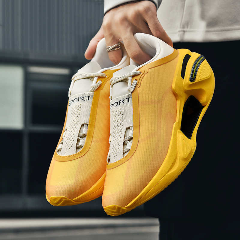 Zapatillas Negras Zimni de Tacón Grueso Zapatos Tejidos para Hombre Zapatillas Hombre Entrenamiento Deporte Beskete Nueva Temporada Equipo Atleta Interesante