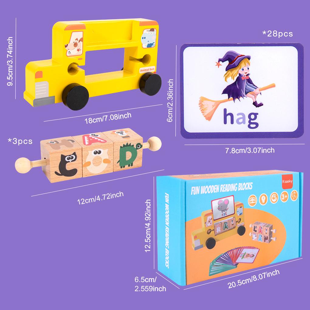 Baby Card Board Toy Children Toddler Educational Alphabet Spell Words Blocks Home Kindergarten Teaching Game Set Birthday