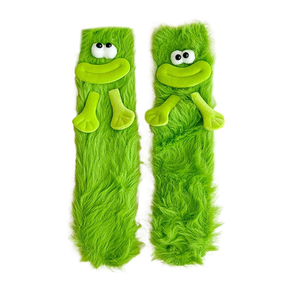 Chaussettes Peluche 3D Dessin Animé Mignonnes Chaudes Hiver Expression Drôle Chaussettes Thermiques Douces Confortables Design Décontracté Drôle pour Femmes & Hommes