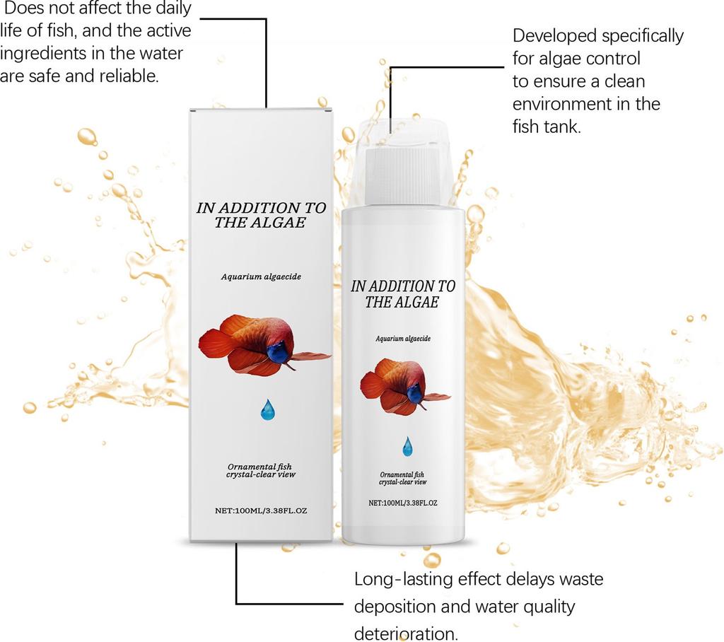 Aquarium Algaecide And Fish Tank Water Cleaner Reduce Waste Sludge, Water And Control Growth100ML