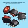 Red Oval Rocker Switch with Light, 3 Pins, 2 Gears, 6A/10A, Boat Type (KCD1)