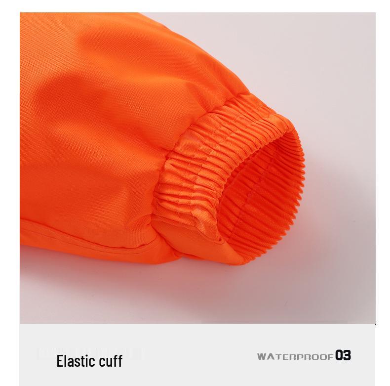 Orange Reflective Double-Layer Trench Coat for Sanitation Workers - Thickened Fire Protection Raincoat Set