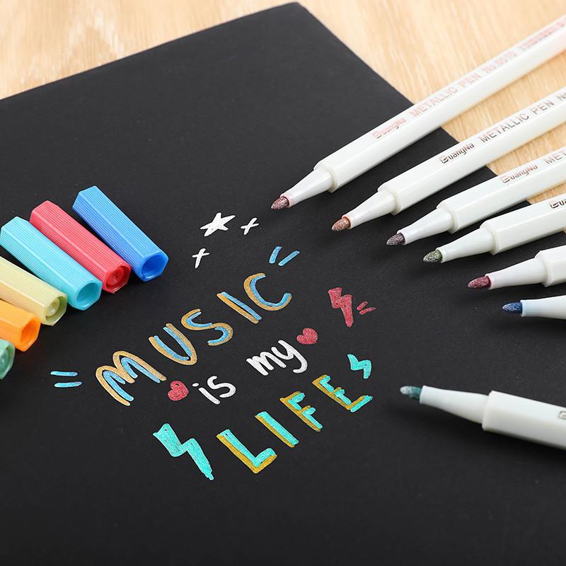 Guangna 6510 Metallic Signature Pen - Hard Tip Watercolor & Outline Pen for Drawing & Design