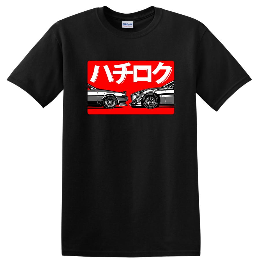 Hachi Roku Car Enthusiast T Shirt Classic Japanese Racing Tee Graphical Design M