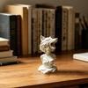 3D Printed Dark Wolf Girl Bust Sculpture, Wolf Head Design Compact Desktop Ornament for Study Esports Room Unique Gift Decor