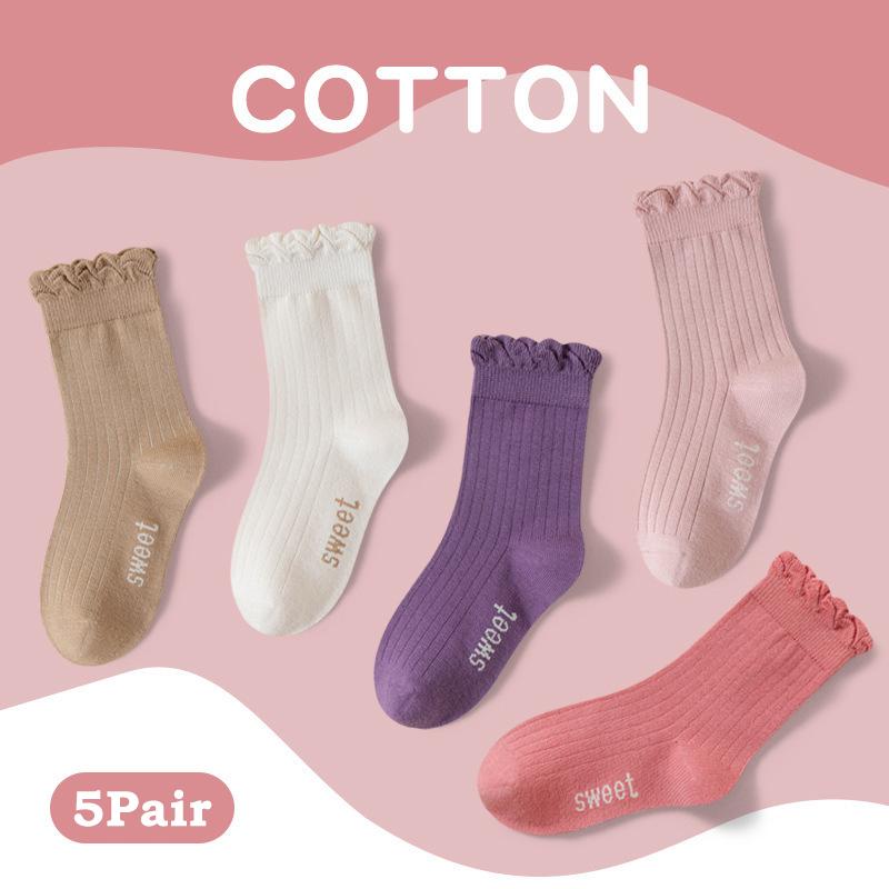 

5 пар детских термоносков из хлопка, средней длины, с нескользящей подошвой, мягкие и теплые, детские носки, зимние носки для девочек L-5-8years