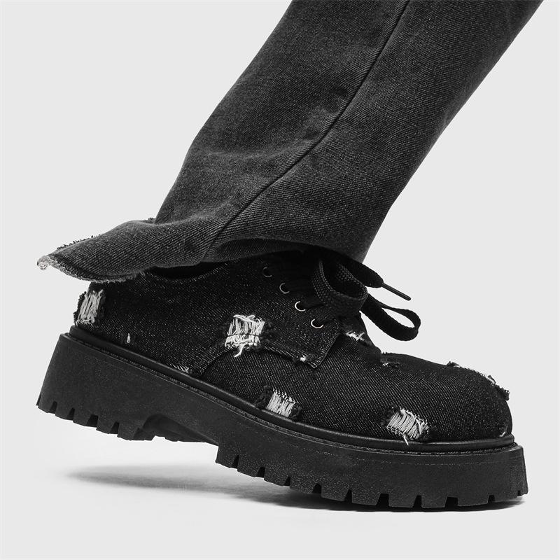 Z original niche destruction Fengdebi shoes new personalized casual shoes platform big head leather shoes