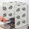 Protector contra salpicaduras de cocina Impresión de hojas moderna Plegable Resistente al calor Antiadherente Cocina de 3 lados Estufa para freír Tapa de metal con aislamiento de grasa a prueba de aceite