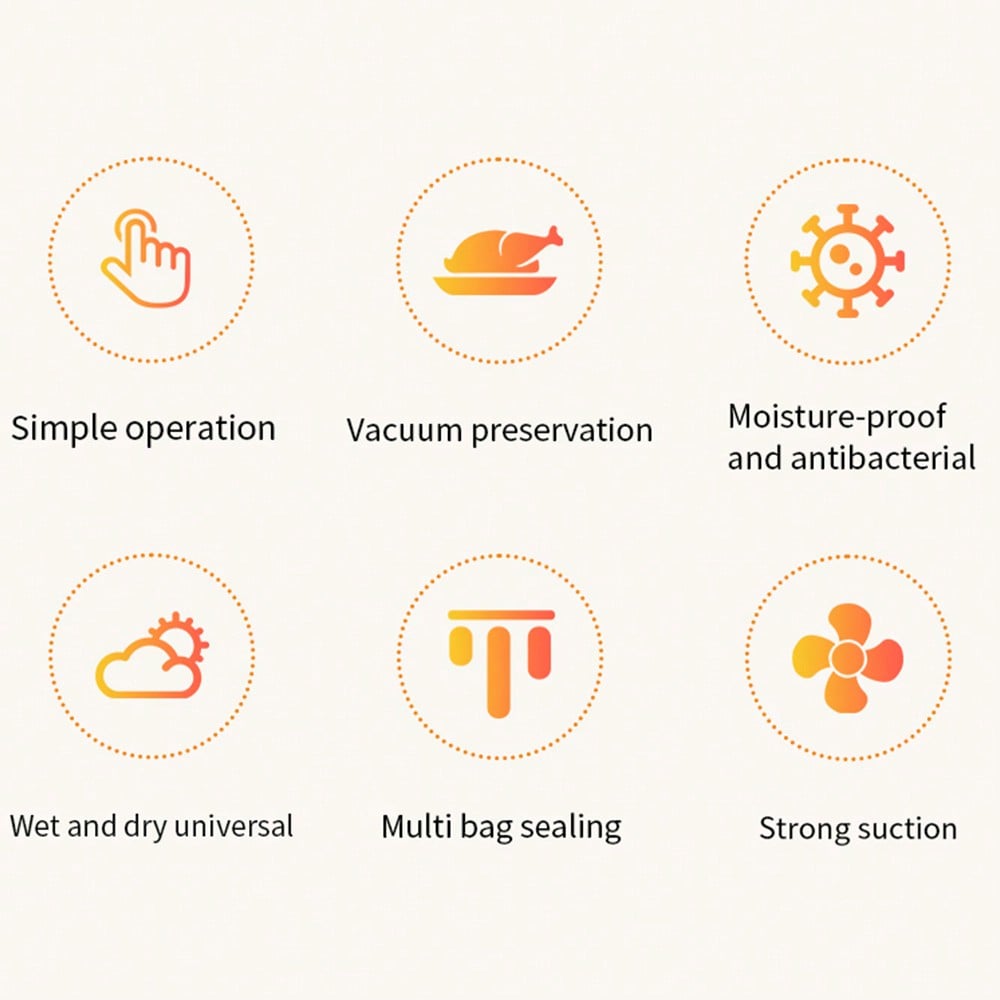 Automatic Vacuum Sealer Machine for Food Storage, Compact Household Sealing System with 30pcs Bags, Keeps Food Fresh Longer