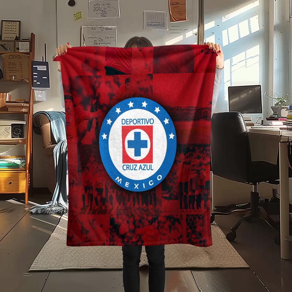 Cruz Azul Fußballmannschaft, Muster Flanelldecke, Hohe Qualität, Bequem für alle Jahreszeiten, Heimdekoration, Wärme und Komfort, Perfekt für Geschenke.