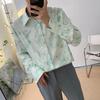 Fashion Street 3D Printed Loose Collar Men's Long Sleeve Top Simple Design Floral Pattern Shirt Loose Men's Long Sleeve Shirt