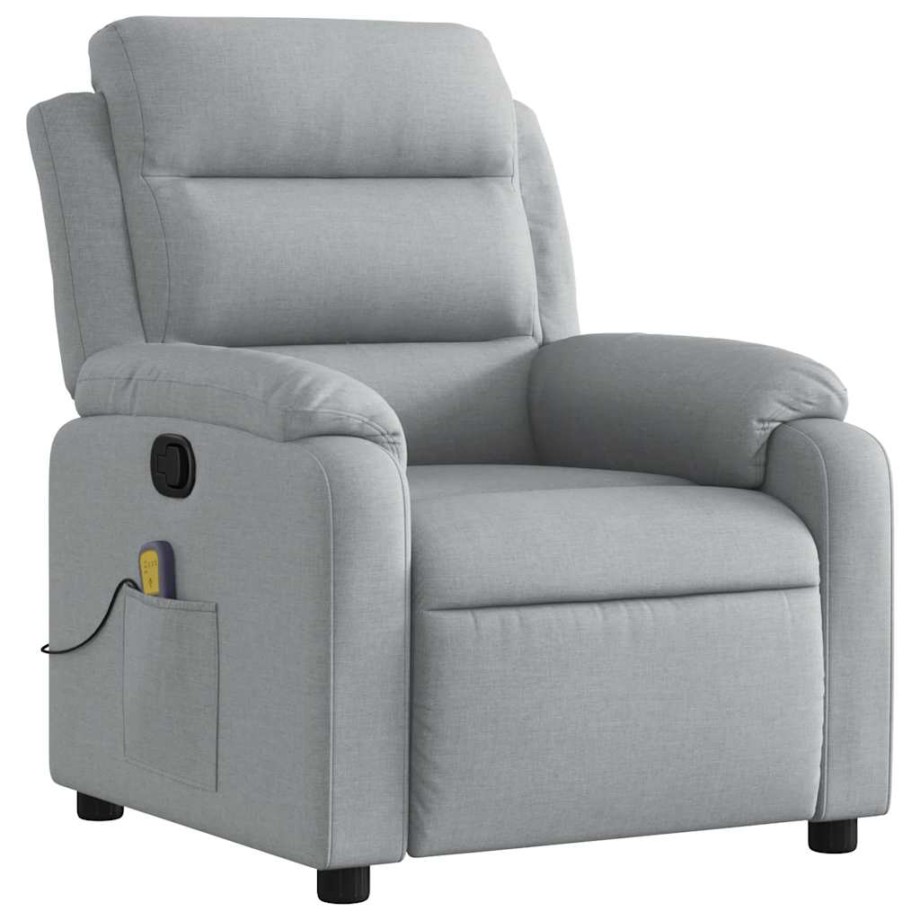 Vidaxl Foldable Massage Armchair, Light Gray, Fabric Upholstered