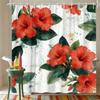 Watercolor White Gardenia Flowers With Green Leaves Waterproof Shower Curtain For Bathroom Decor