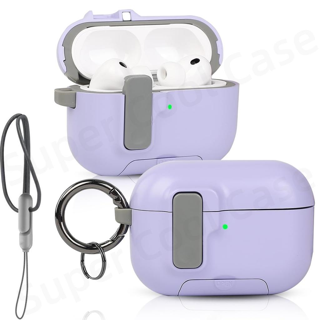 For AirPods Pro 3 Case with Secure Lock For AirPods Pro 3rd Generation Case Protective Cover with Phone Stand For AirPods Pro 3