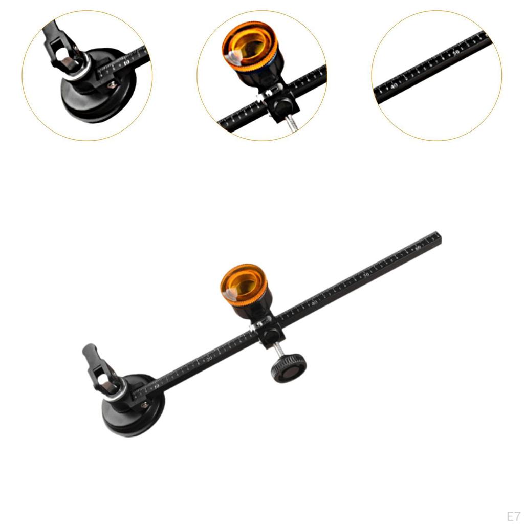 Circular Glass Cutter Cutting Tool Adjustable Alloy Round with Suction Cup Hand