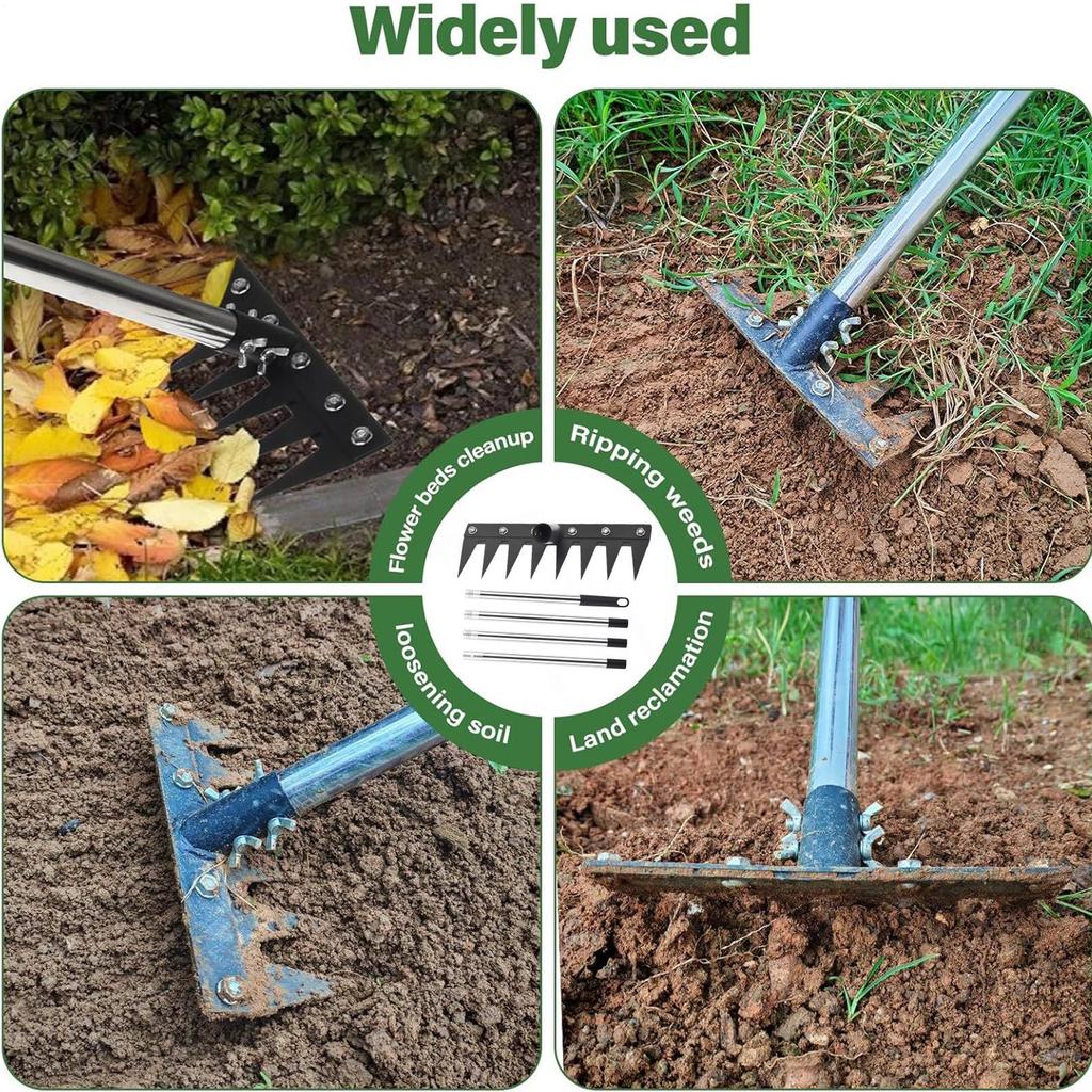 Long Handle Weeding Tool Gardening Weeding Rake Heavy Duty Iron Long Handled Weeding Rake With Telescopic Length For Weeding