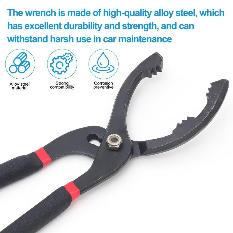 10/12Inch Oil Filter Pliers Clamp Type Wrench Oil Filter Remove Disassembly Tool Filter Element Wrench for Truck Car Repair