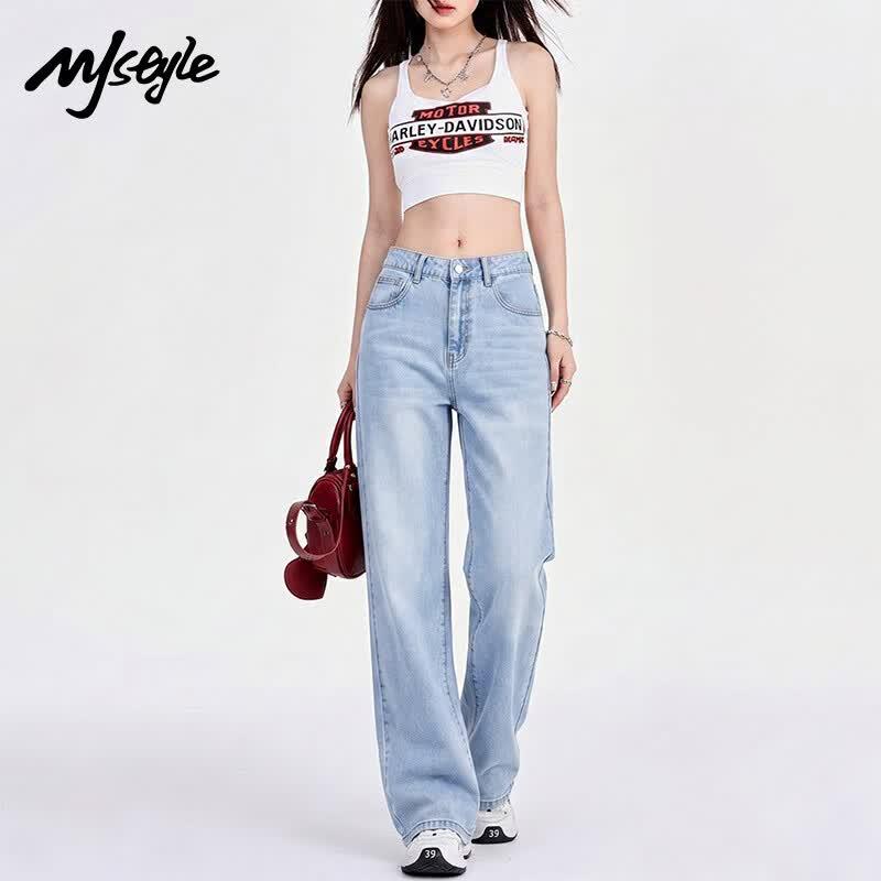 MJ Style Women s Wide-Leg Straight Jeans XL
