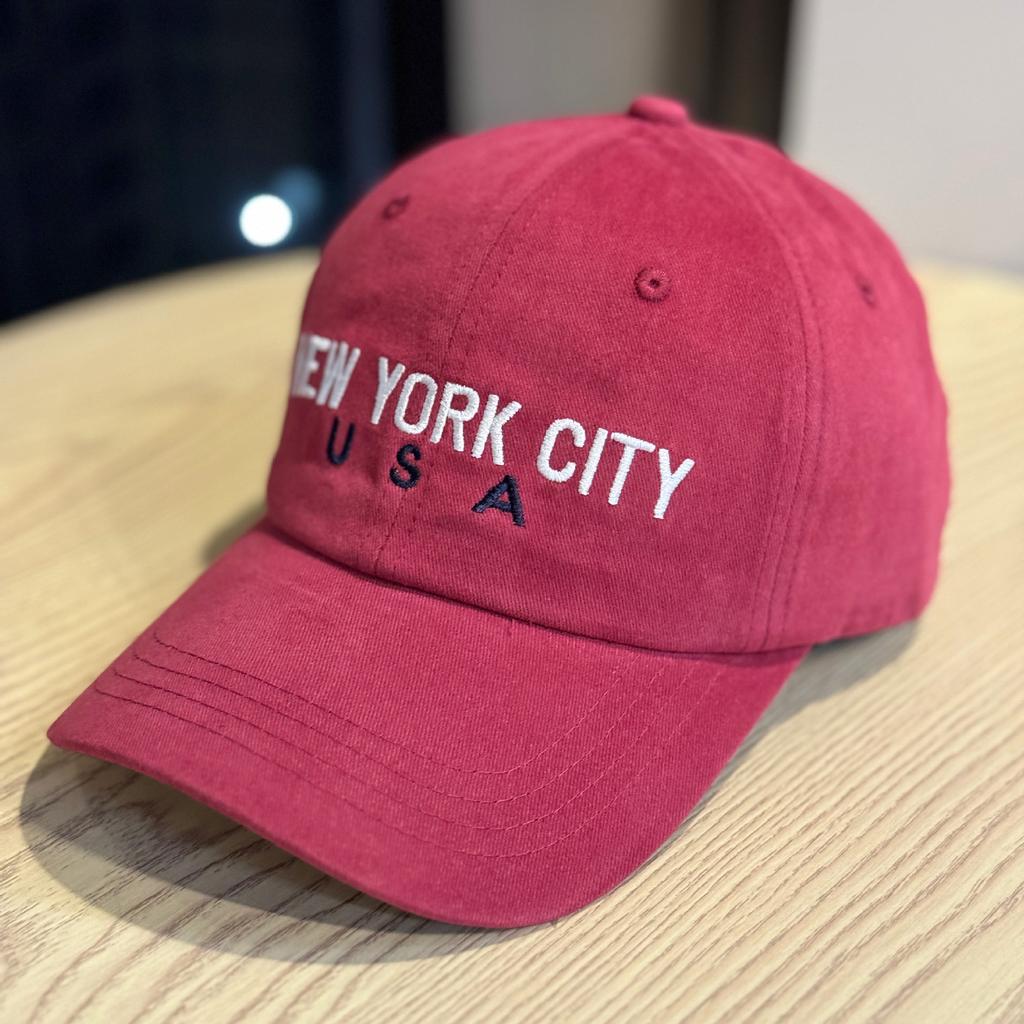 American New Style Embroidered Letters Brushed Cotton Baseball Hat for Women Autumn Sapphire Blue Face Showing Small Fashion Peaked Cap for Men