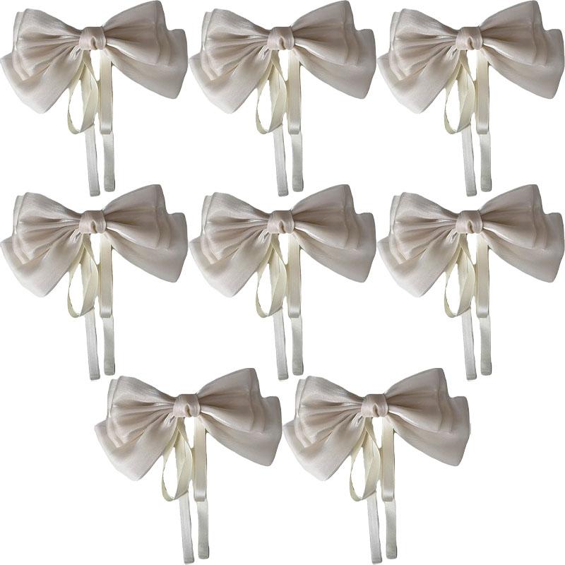 Mermaid Ji Pearlescent Satin Bow Hair Clip Women Summer Sweet Ribbon Spring Clip Fairy Hair Accessories