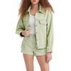 Levis Casual Solid Color Button-Down Collar Jacket Women Jacket Green A1743-0025