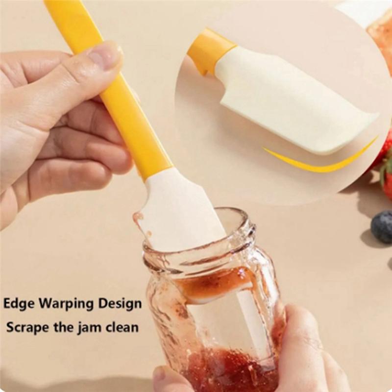 Multi-Functional Silicone Butter Scraper High Temperature Resistant Elbow Stirring Stick Baking Jam Spatula Easy Install