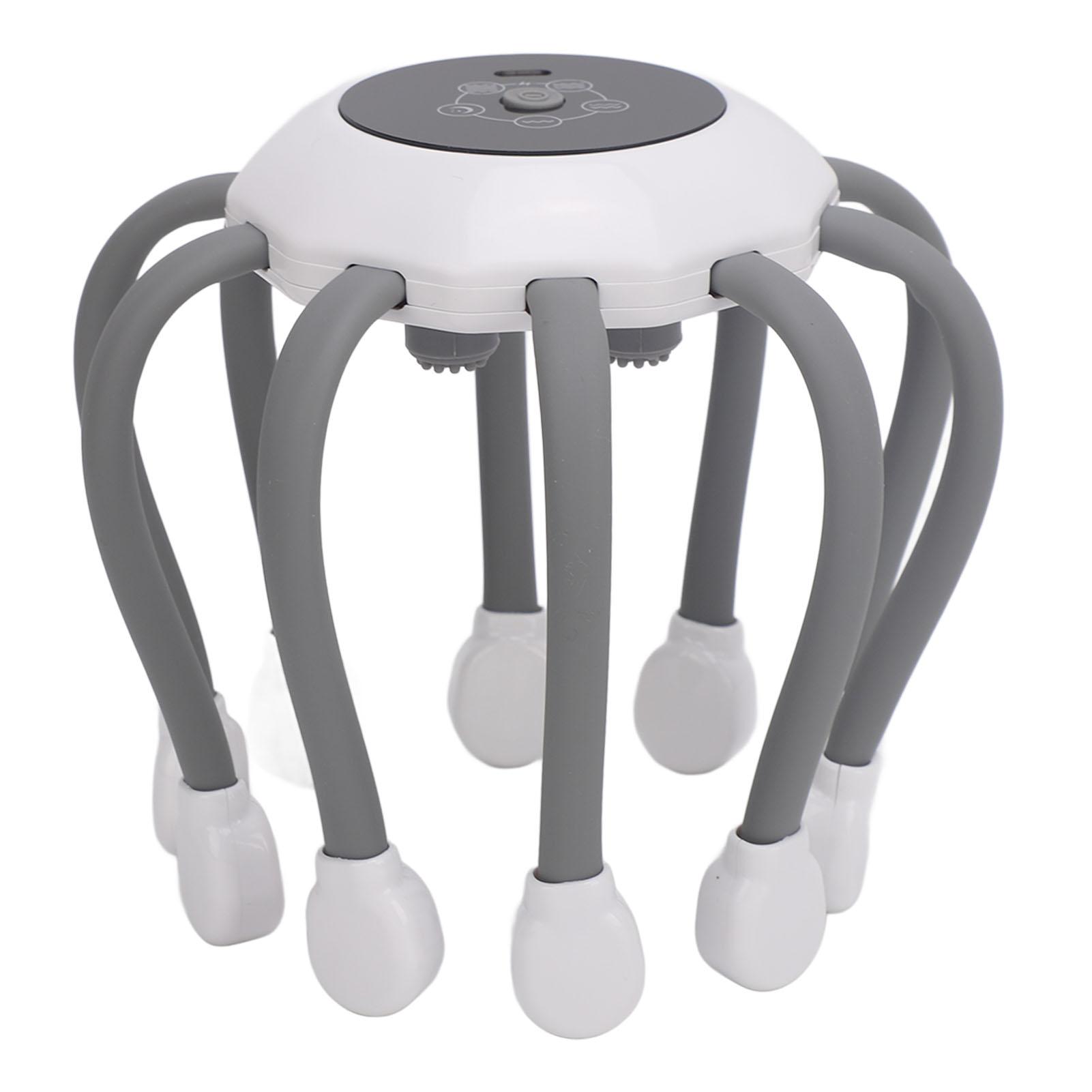 

Электрический массажер для головы 10 когтей 5 режимов Вибрационный массажер для головы с таймером Белый тип белый