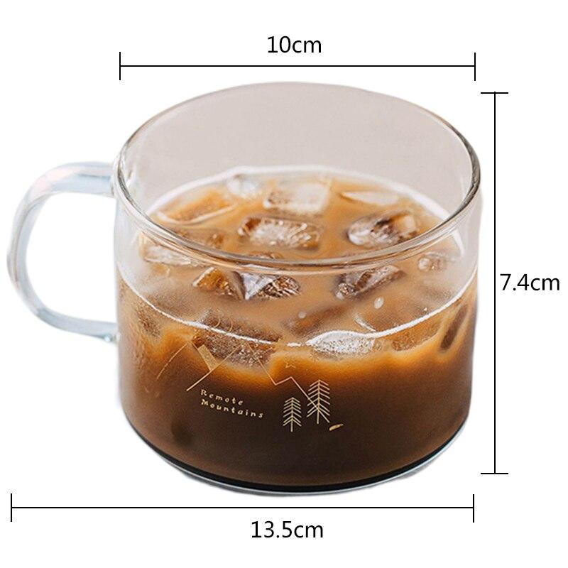 Household Large-Capacity Transparent Water Cup Milk Breakfast Cup With Handle Glass 500ml