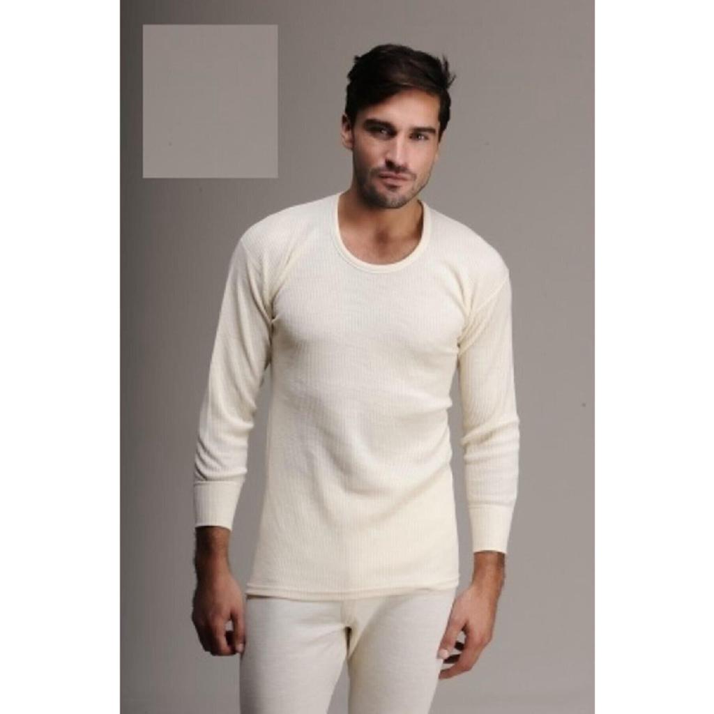 Men's 100% Wool Long Sleeve Undershirt Tights Underwear Set 1002 - 1001- 1 Set
