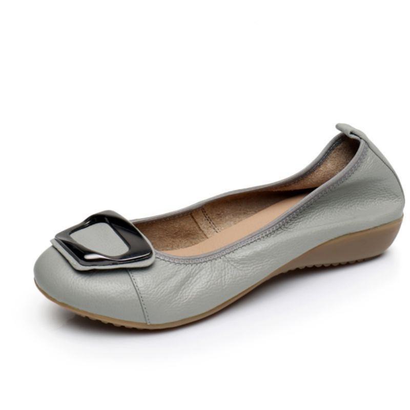 Fashion Big Size Women Ballet Flats 2025 Spring Autumn Round Toe Flat Single Shoes Elegant Comfortable Soft Soled Women Boat Shoes