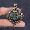 Natural Labradorite Gemstone Copper Wire Wrap Jewelry Pendant 2.29" I5d51