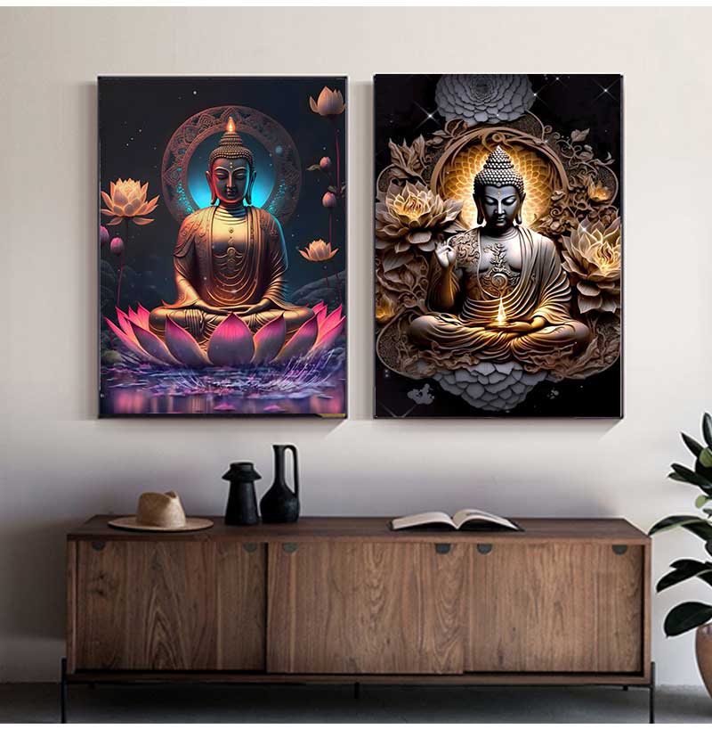 Canvas Pictures Buddhism Posters Wall Decor God Buddha Art Prints Paintings On The