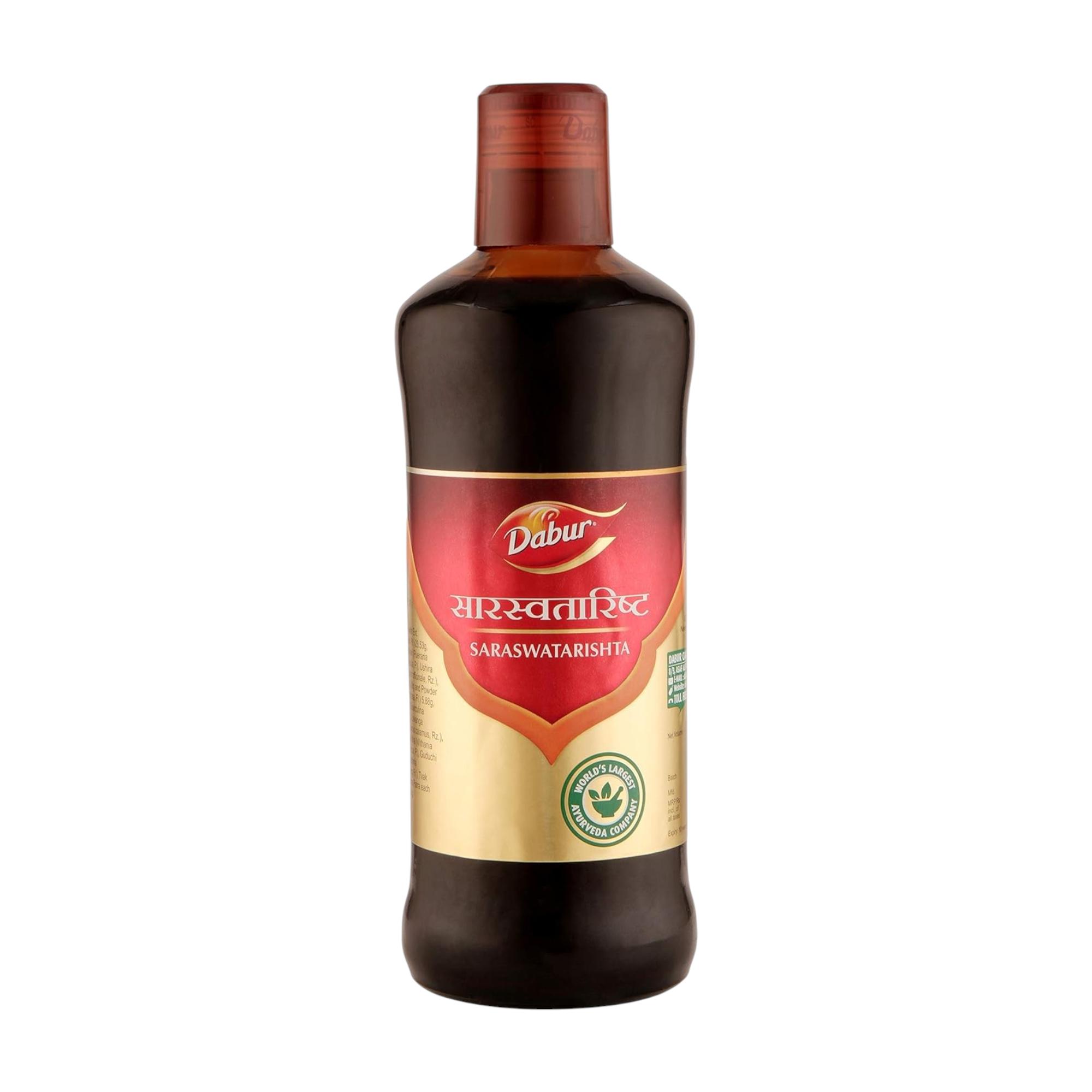 

Dabur Saraswatarishta 450ml Herbal Memory Tonic | Supports Immunity, Focus, Strength & Mental Wellbeing for All Ages