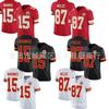 Kansas City Chiefs NFL Camiseta de Fútbol Americano Patrick Mahomes 15 para Hombre de Algodón Ropa para Aficionados del Equipo Otoño Invierno