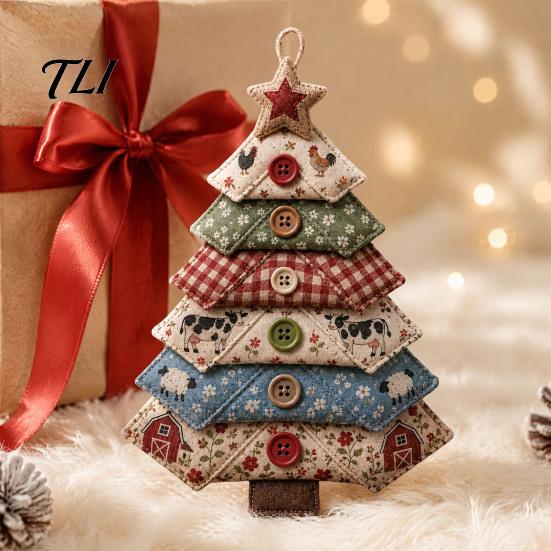 Step by Sewing Project DIY Quilted Fabric Tree Kit, Halloween Craft Fall Crafting Kits for Adults Handmade Christmas Hanging Ornament Holiday