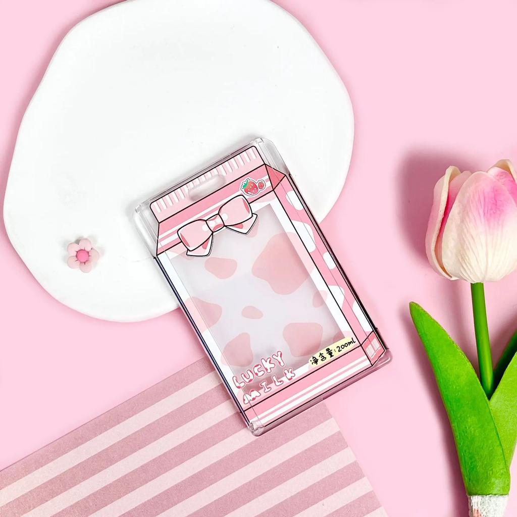 Student Fun Transparent Card Covers Spring Rope Cartoon Meal Card Case Game Cards Protection Covers Lanyard Credit Card Holder