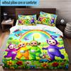 3PCS Tele-tubbies Celebration 3pcs Bedding,Including 3PCS Duvet Cover And 2pcs Pillowcases Perfect for Christmas,Ideal for Bedroom, Dormitory