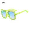 Crystal Oversized Sunglasses for Women Rhinestone Square Diamond Sun Glasses Retro Big Frame Sparkling Eyewear  New