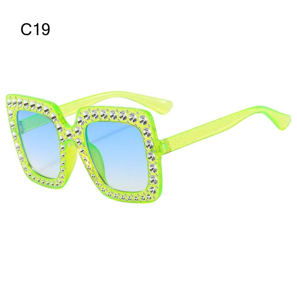 Crystal Oversized Sunglasses for Women Rhinestone Square Diamond Sun Glasses Retro Big Frame Sparkling Eyewear  New
