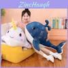 Adorable Soft Plush Whale Pillow Doll For Kids Festival Gift In Pink And Blue