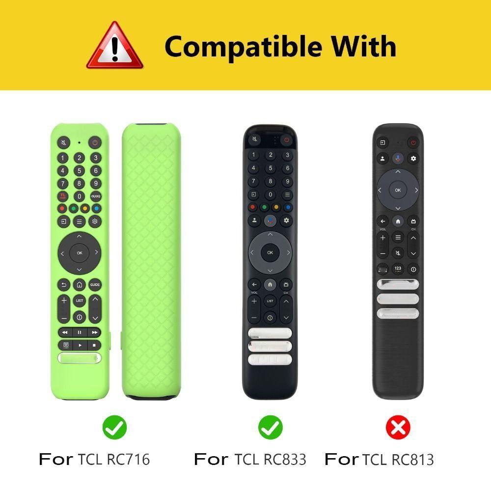 Silicone Protective Case with Lanyard Shockproof Remote Controller Cover Protector Remote Control Sleeve for TCL RC716/RC833