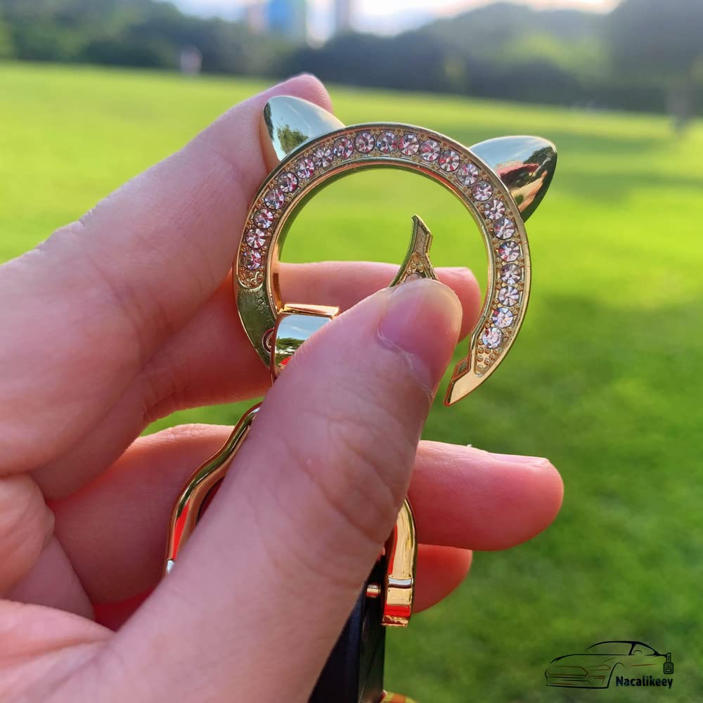 Compatible with Daihatsu Toyota Rise New Taft Sky Toyota Roomy Tanto Custom LA650S LA660S Cute Cat Ear Key Case [Nacalikeey] Rocky, (Blue SUV) /