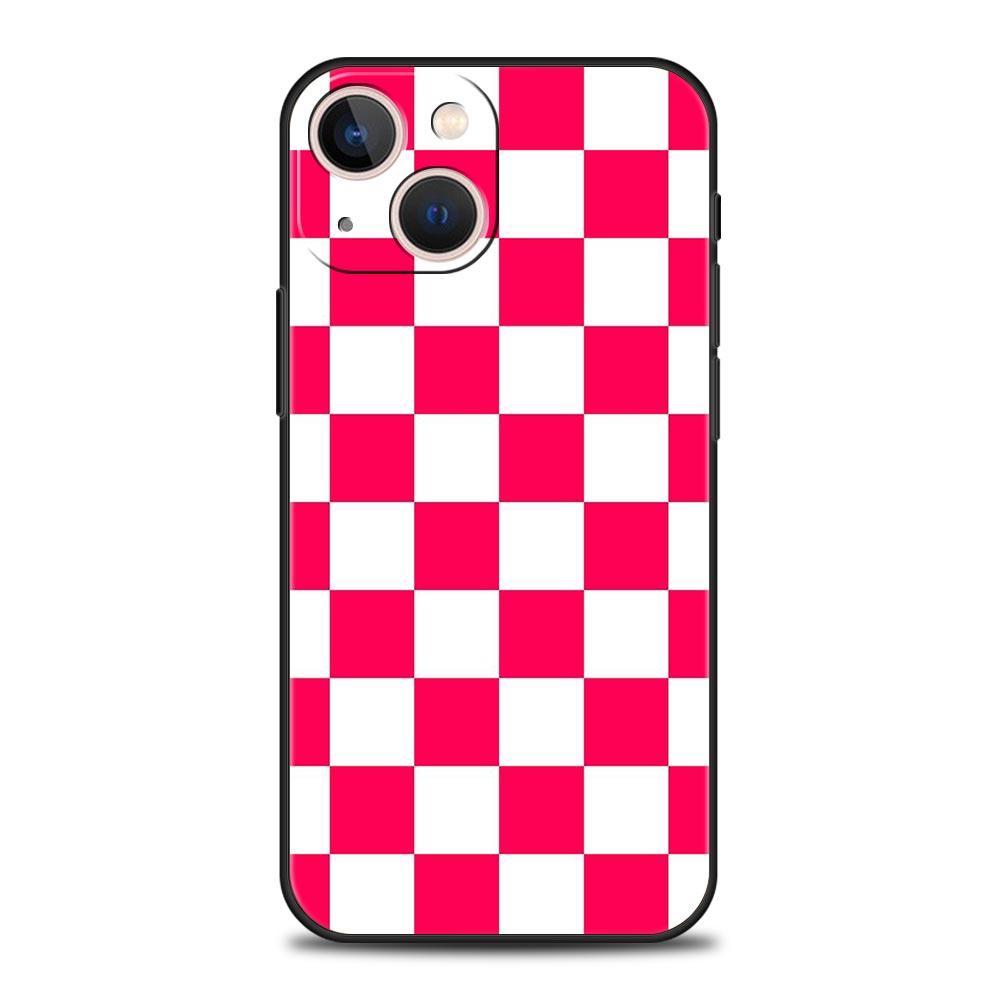 Retro Classic Chess Board Grid Phone Case For iPhone 16 13 15 14 12 11 Pro MAX XR X SE XS 7 8 Plus Soft TPU Shell Cover