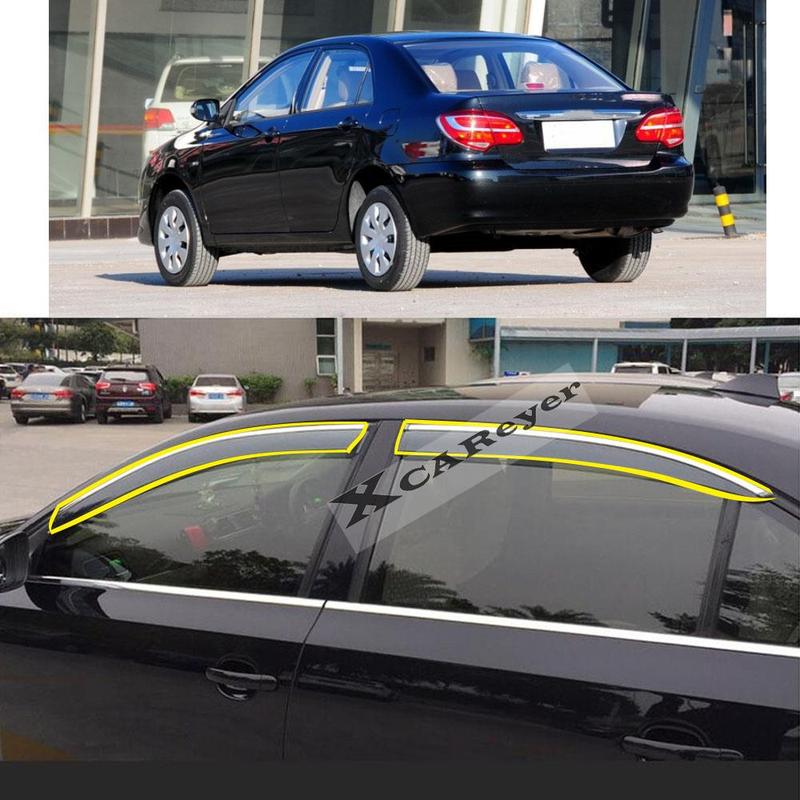 For TOYOTA COROLLA EX 2001-2010 2011-2013 Car Body Styling Sticker Plastic Window Glass Wind Visor Rain/Sun Guard Vent Parts